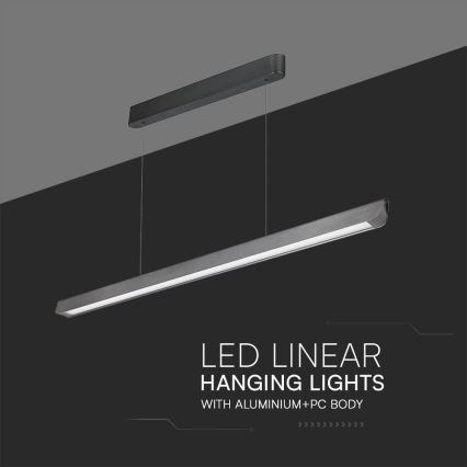 LED Hanglamp aan een koord LED/36W/230V 3000/4000/6400K antraciet