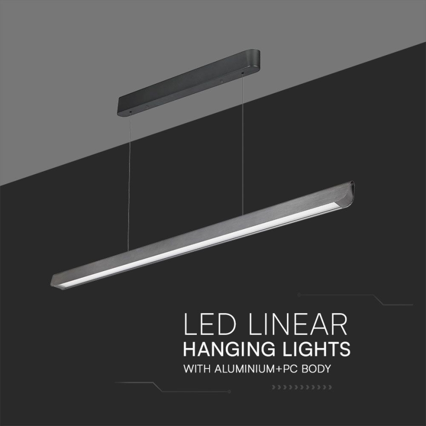 LED Hanglamp aan een koord LED/36W/230V 3000/4000/6400K antraciet