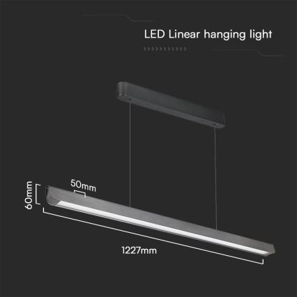 LED Hanglamp aan een koord LED/36W/230V 3000/4000/6400K antraciet
