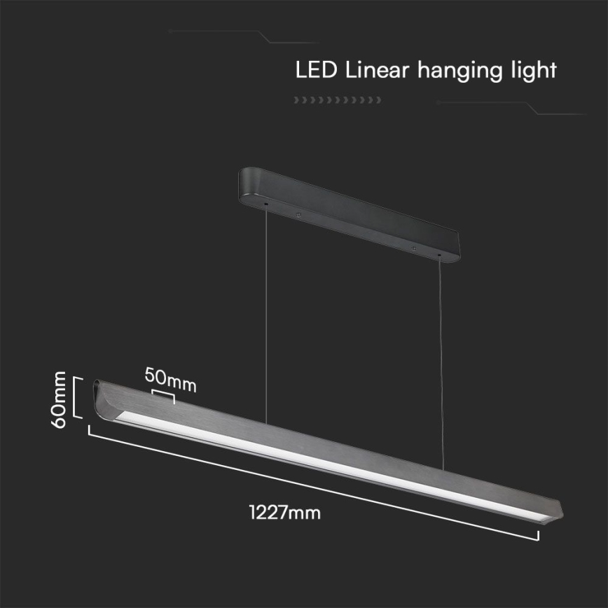 LED Hanglamp aan een koord LED/36W/230V 3000/4000/6400K antraciet