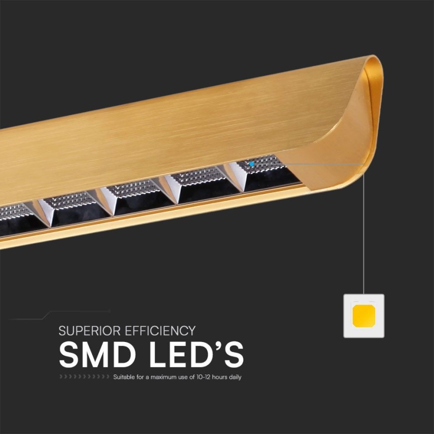 LED Hanglamp aan een koord LED/36W/230V 3000/4000/6400K goud