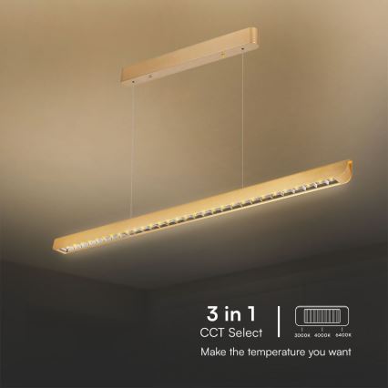 LED Hanglamp aan een koord LED/36W/230V 3000/4000/6400K goud