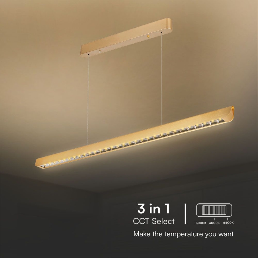LED Hanglamp aan een koord LED/36W/230V 3000/4000/6400K goud