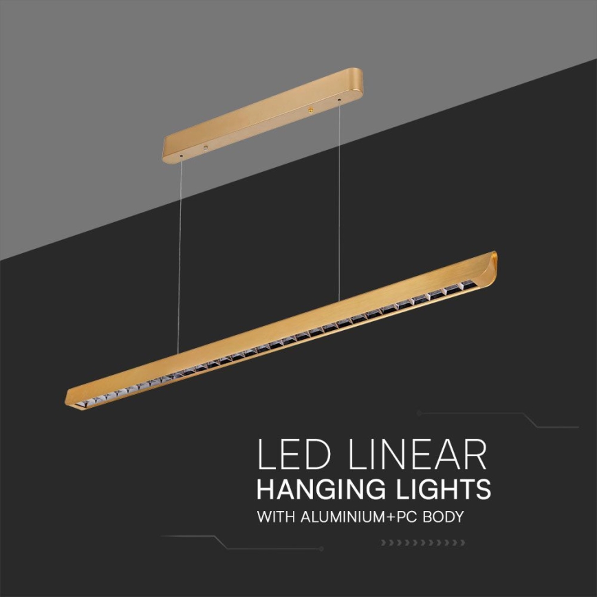 LED Hanglamp aan een koord LED/36W/230V 3000/4000/6400K goud