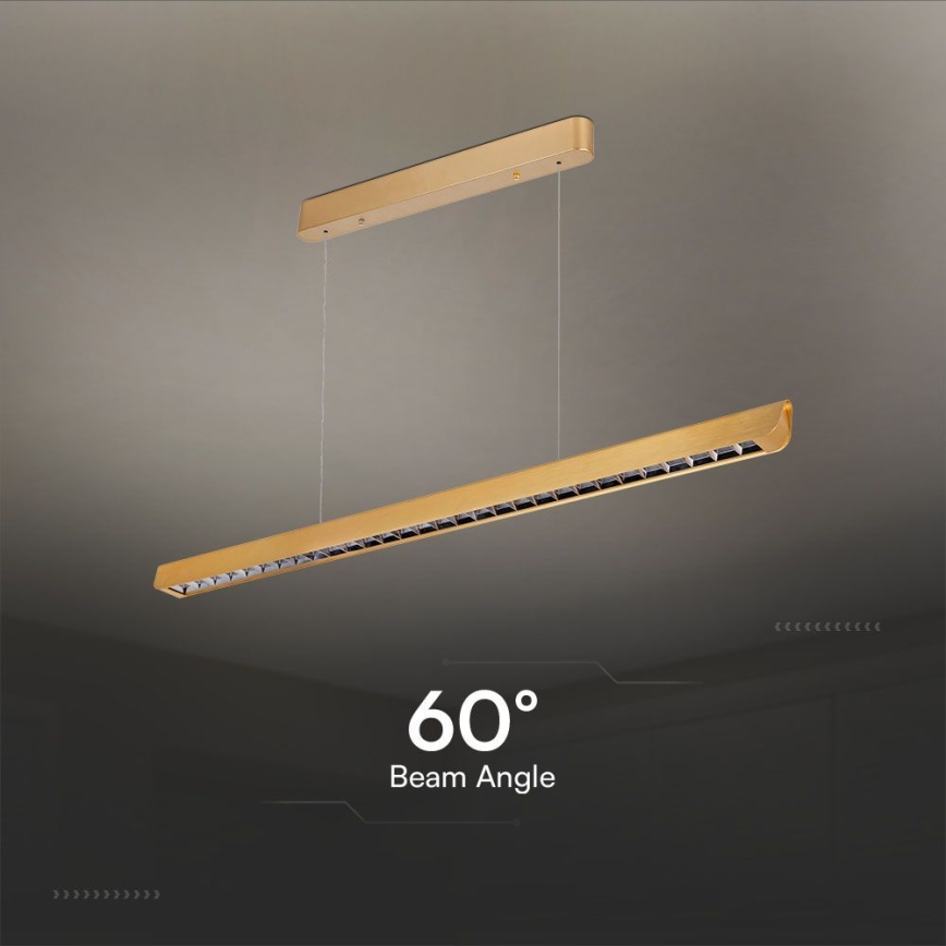 LED Hanglamp aan een koord LED/36W/230V 3000/4000/6400K goud