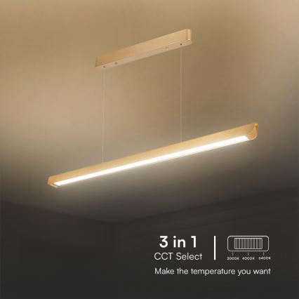 LED Hanglamp aan een koord LED/36W/230V 3000/4000/6400K goud