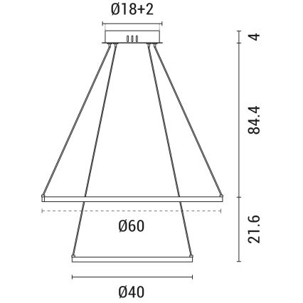 LED Hanglamp aan een koord LED/37W/230V 3000K wit