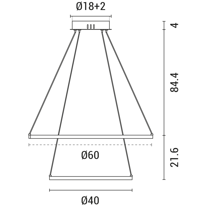 LED Hanglamp aan een koord LED/37W/230V 3000K wit