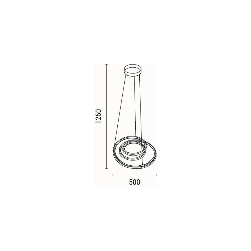 LED Hanglamp aan een koord LED/38W/230V 3000K 50x50 cm
