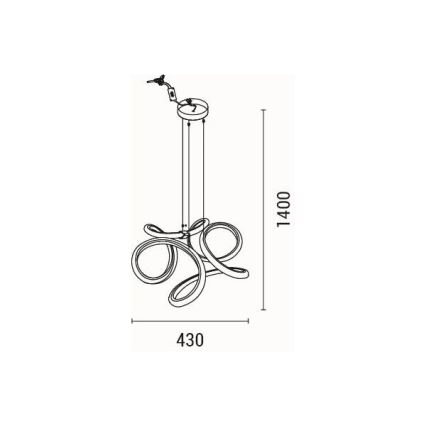 LED Hanglamp aan een koord LED/38W/230V 3000K