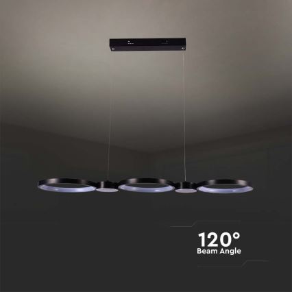 LED Hanglamp aan een koord LED/38W/230V 3000K zwart