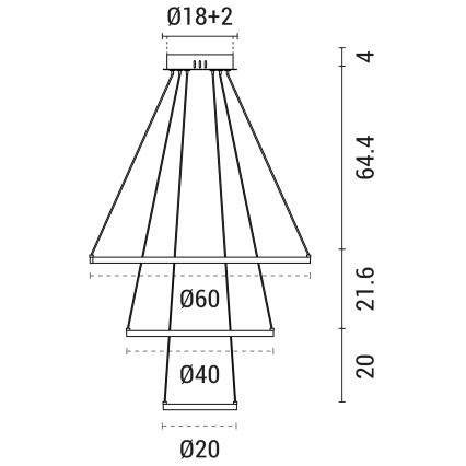 LED Hanglamp aan een koord LED/42W/230V 3000K wit