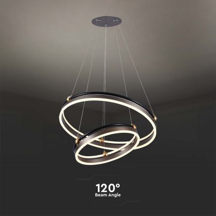 LED Hanglamp aan een koord LED/50W/230V 3000K diameter 62 cm bruin