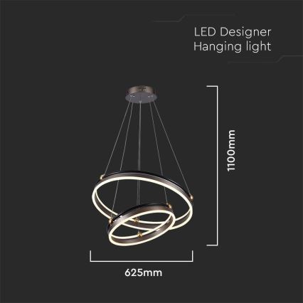 LED Hanglamp aan een koord LED/50W/230V 3000K diameter 62 cm bruin