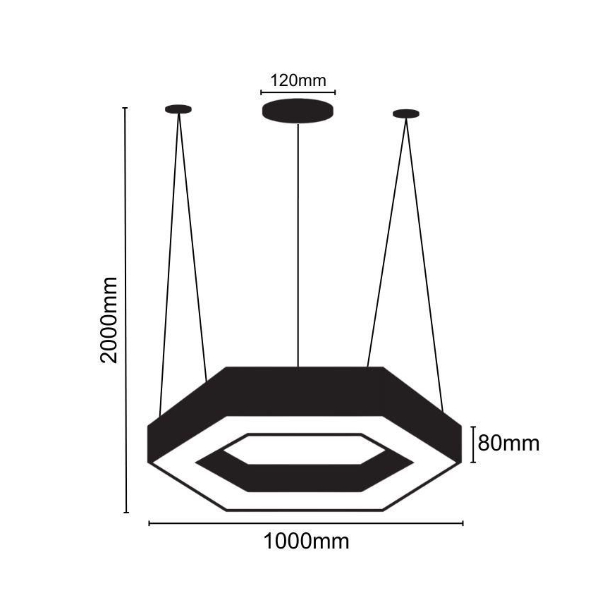 LED Hanglamp aan een koord LED/50W/230V 4000K diameter 100 cm