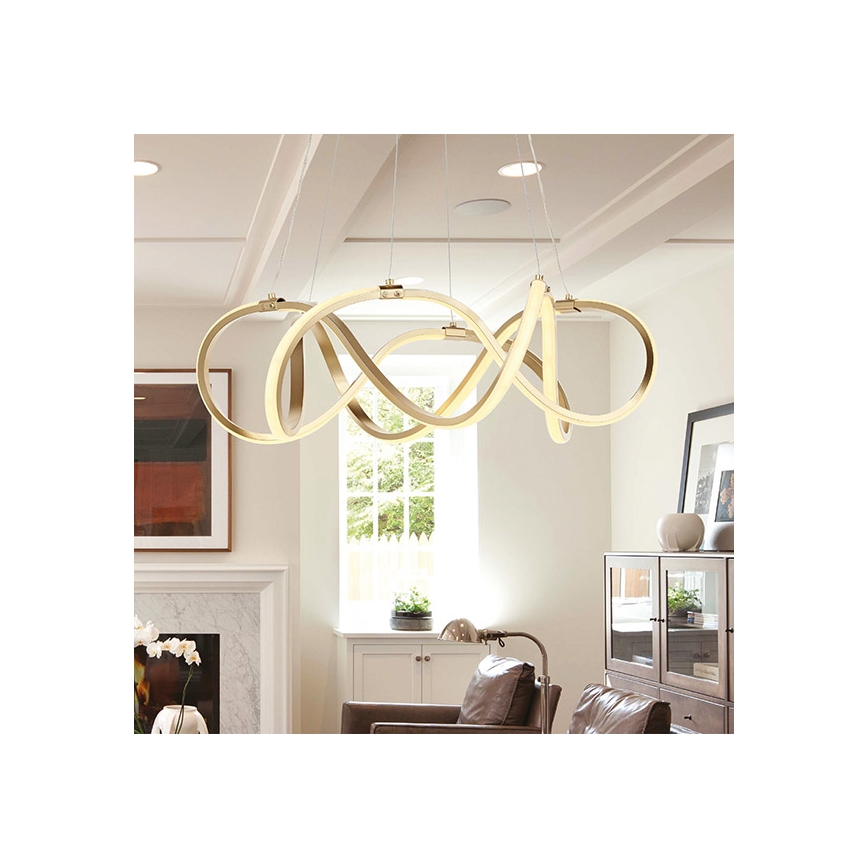 LED Hanglamp aan een koord LED/54W/230V 3000/4000/6000K goud