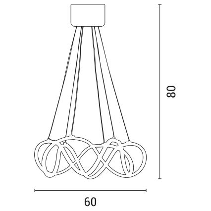 LED Hanglamp aan een koord LED/54W/230V 3000/4000/6000K goud