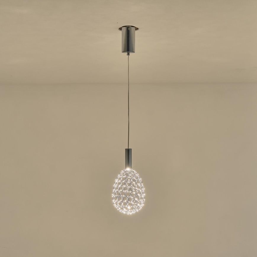 LED Hanglamp aan een koord LED/6,3W/230V 3000K glanzend chroom diameter 14 cm