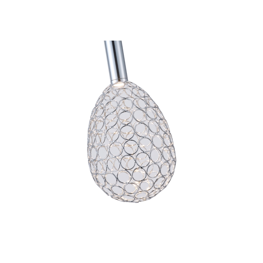 LED Hanglamp aan een koord LED/6,3W/230V 3000K glanzend chroom diameter 14 cm