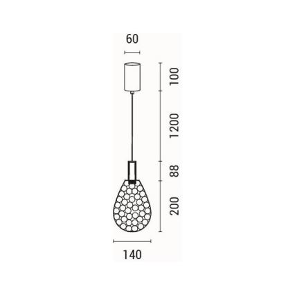 LED Hanglamp aan een koord LED/6,3W/230V 3000K glanzend chroom diameter 14 cm