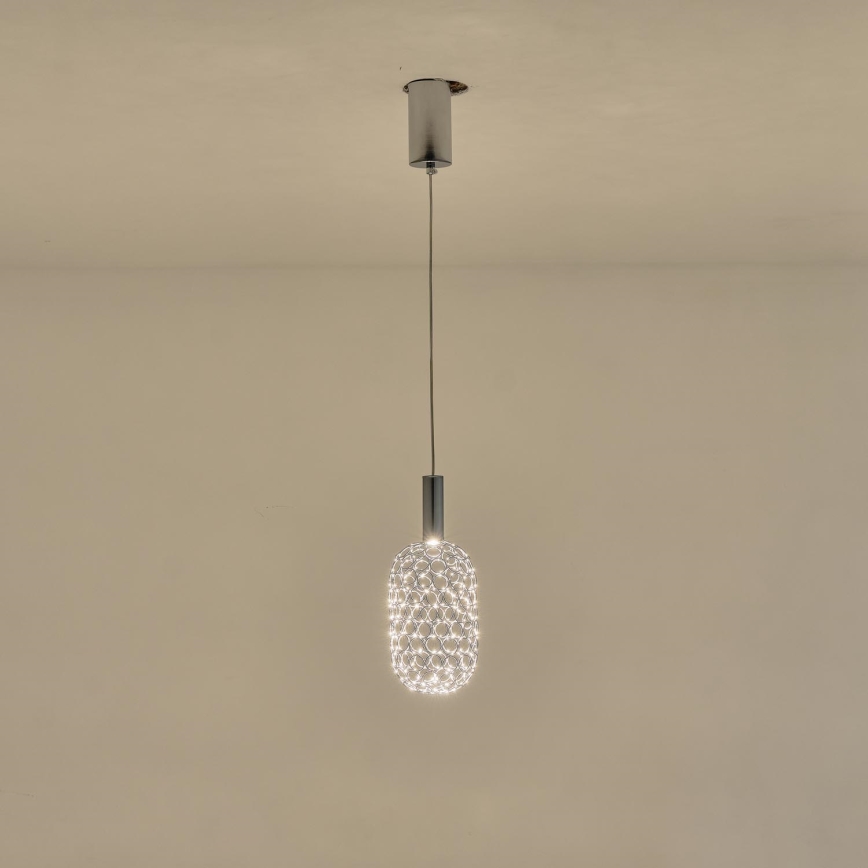 LED Hanglamp aan een koord LED/6,3W/230V 3000K glanzend chroom diameter 20 cm
