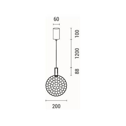 LED Hanglamp aan een koord LED/6,3W/230V 3000K glanzend chroom diameter 20 cm