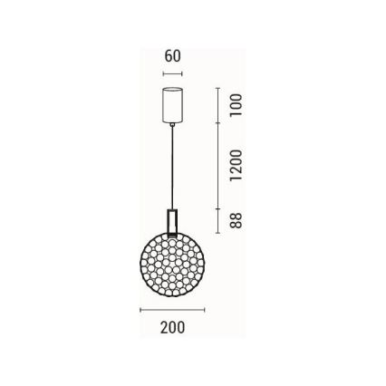 LED Hanglamp aan een koord LED/6,3W/230V 3000K glanzend chroom diameter 25 cm