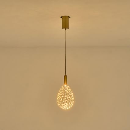 LED Hanglamp aan een koord LED/6,3W/230V 3000K goud diameter 14 cm