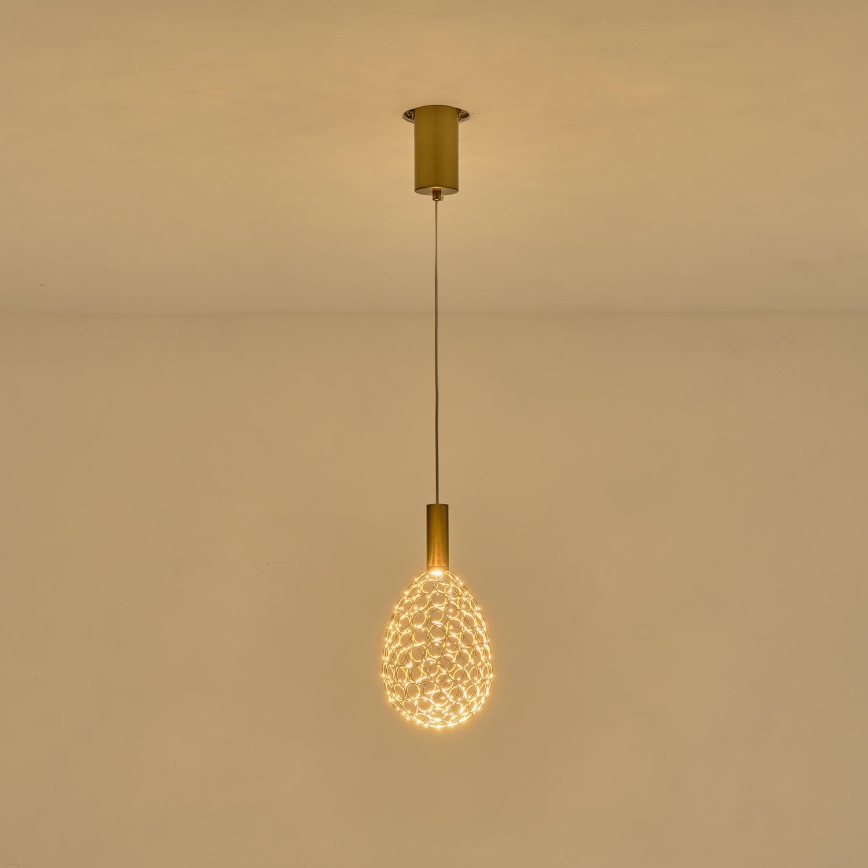 LED Hanglamp aan een koord LED/6,3W/230V 3000K goud diameter 14 cm