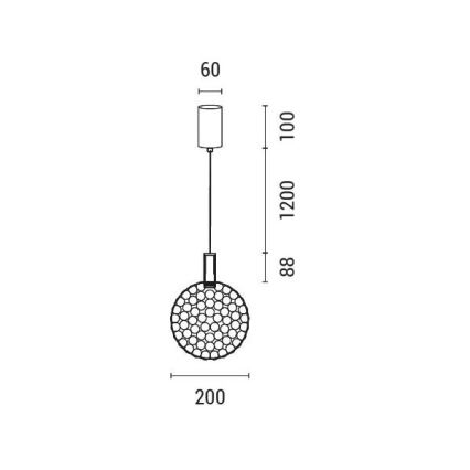 LED Hanglamp aan een koord LED/6,3W/230V 3000K goud diameter 20 cm