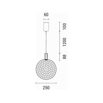 LED Hanglamp aan een koord LED/6,3W/230V 3000K goud diameter 25 cm