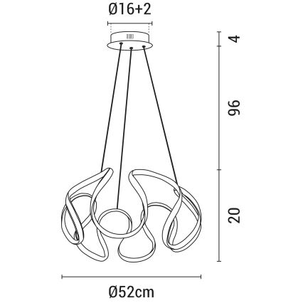 LED Hanglamp aan een koord LED/60W/230V 3000K zwart