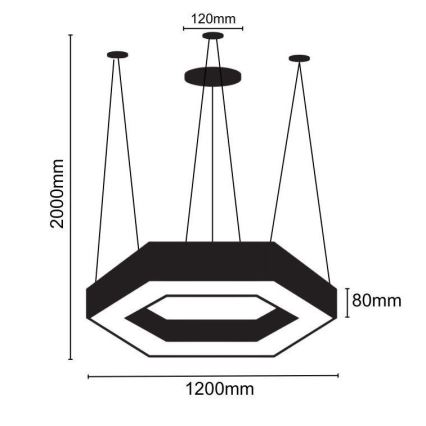 LED Hanglamp aan een koord LED/60W/230V 4000K diameter 120 cm