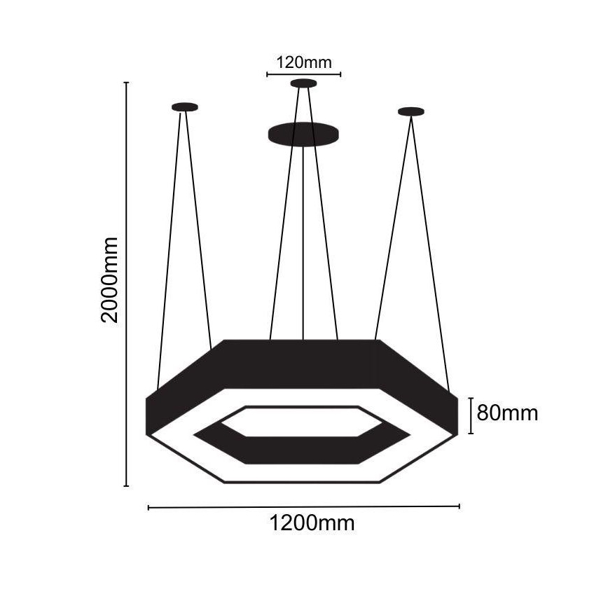 LED Hanglamp aan een koord LED/60W/230V 4000K diameter 120 cm