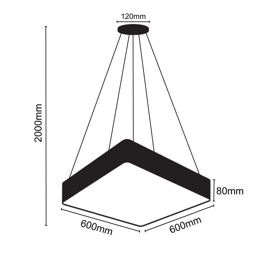 LED Hanglamp aan een koord LED/65W/230V 4000K 60x60 cm
