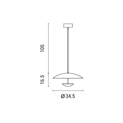 LED Hanglamp aan een koord LED/7W/230V 3000K diameter 34,5 cm