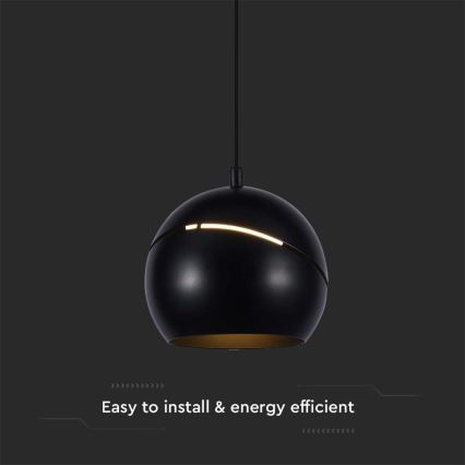 LED Hanglamp aan een koord LED/8,5W/230V 3000K zwart