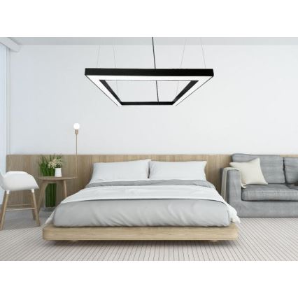 LED Hanglamp aan een koord LED/80W/230V 4000K 120x120 cm zwart