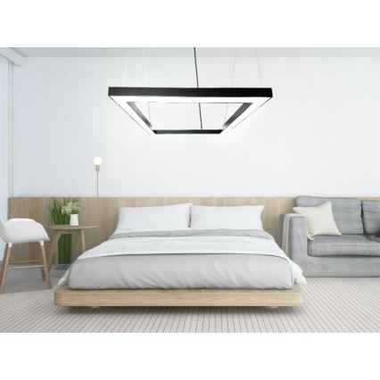 LED Hanglamp aan een koord LED/80W/230V 4000K 120x120 cm zwart