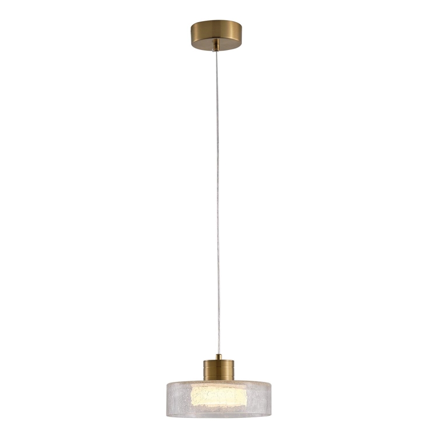LED Hanglamp aan een koord LED/8W/230V 3000K goud/doorzichtig pr. 20 cm