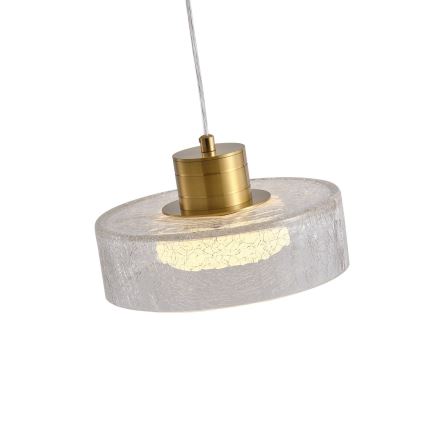 LED Hanglamp aan een koord LED/8W/230V 3000K goud/doorzichtig pr. 20 cm