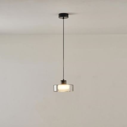 LED Hanglamp aan een koord LED/8W/230V 3000K zwart/gerookt pr. 20 cm