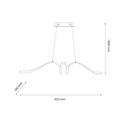 LED Hanglamp aan een koord LOOP LED/28W/230V zwart