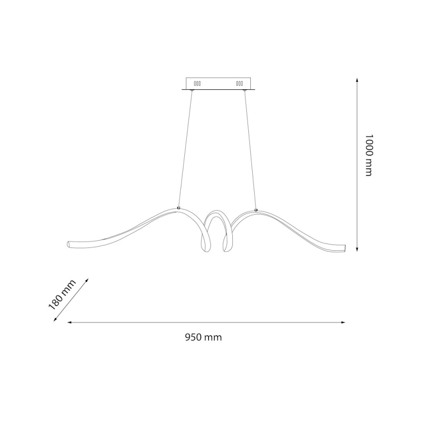 LED Hanglamp aan een koord LOOP LED/28W/230V zwart