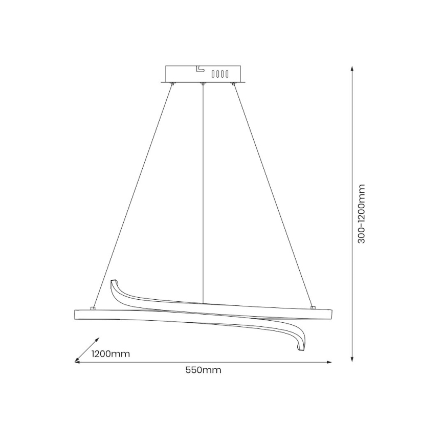 LED Hanglamp aan een koord LORENZO LED/35W/230V zwart