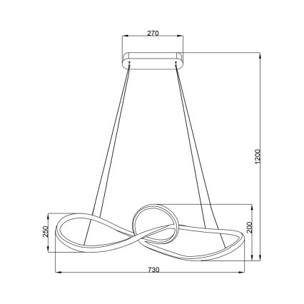 LED Hanglamp aan een koord MARCO LED/42W/230V zwart