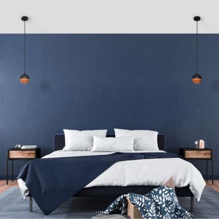 LED Hanglamp aan een koord MIDWAY 1xGU10/4,8W/230V zwart/koper