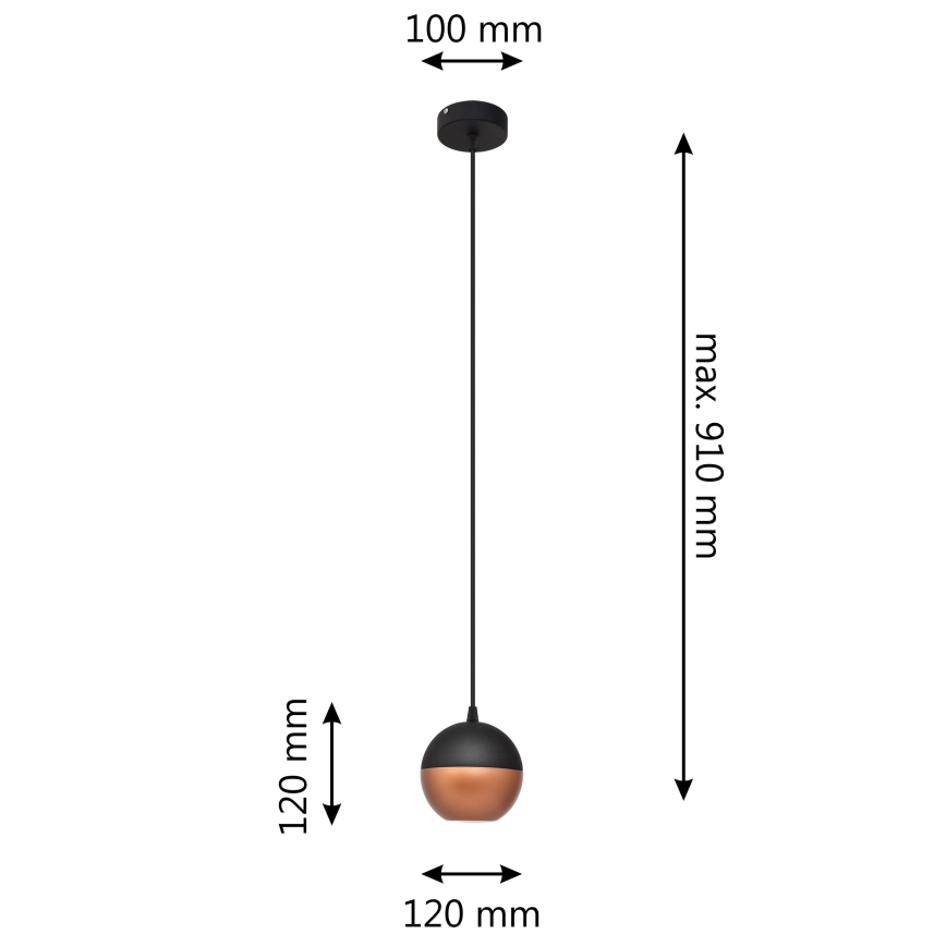 LED Hanglamp aan een koord MIDWAY 1xGU10/4,8W/230V zwart/koper