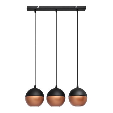 LED Hanglamp aan een koord MIDWAY 3xGU10/4,8W/230V zwart/koper