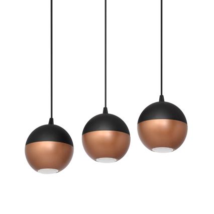 LED Hanglamp aan een koord MIDWAY 3xGU10/4,8W/230V zwart/koper
